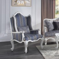 Acme Ciddrenar Chair Wpillow, Fabric & White Finish 54312(D0102H596Nx)