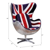 Acme Brancaster Accent Chair, Pattern Fabric & Aluminum 59835(D0102H59Y5J)