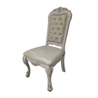 Acme Dresden Side Chair (Set-2) In Fabric & Bone White Finish Dn01701(D0102H59Ypx)