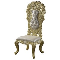 Acme Cabriole Side Chair (Set-2) Gold Finish Dn01483(D0102H5Iqmx)