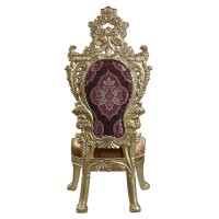 Acme Bernadette Side Chair (Set-2) Pattern Fabric & Gold Finish Dn01471(D0102H5Iqu6)