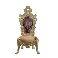 Acme Bernadette Side Chair (Set-2) Pattern Fabric & Gold Finish Dn01471(D0102H5Iqu6)