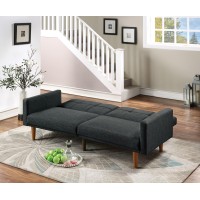Adjustable Sofa In Black Faux Leather(D0102H5L452)