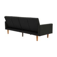 Adjustable Sofa In Black Faux Leather(D0102H5L452)