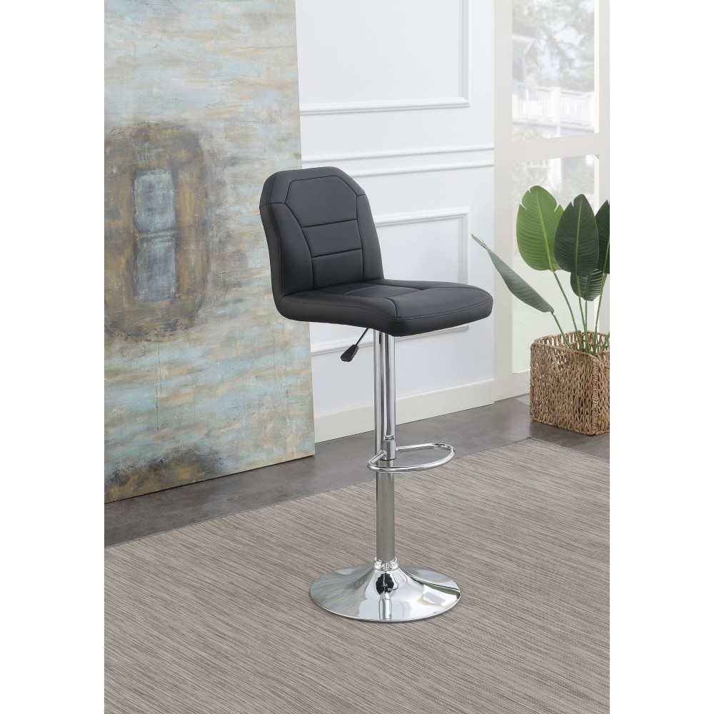 Bar Stool In Black Faux Leather(D0102H5L45T)