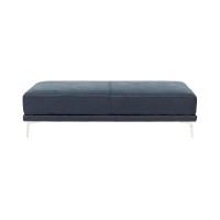 Ottoman In Black Faux Leather(D0102H5Lnf8)
