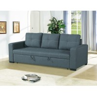 Convertible Sofa In Black Faux Leather(D0102H5Lnfj)