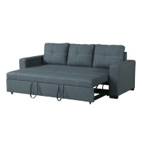 Convertible Sofa In Black Faux Leather(D0102H5Lnfj)