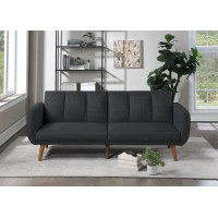 Adjustable Sofa In Black Faux Leather(D0102H5Lnfp)