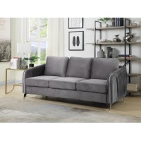 Hathaway Gray Velvet Modern Chic Sofa Couch(D0102H5Lnp6)