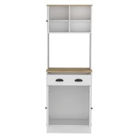 Depot E-Shop Selmer Pantry Cabinet With Drawer And 3-Doors, White Macadamia(D0102H5Lrm8)