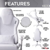 Techni Sport Tsf45C Velvet Memory Foam Gaming Chair White(D0102H5Qsej)