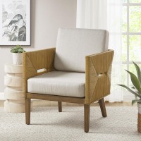 Blake Handcrafted Rattan Upholstered Accent Arm Chair(D0102H5Sf36)
