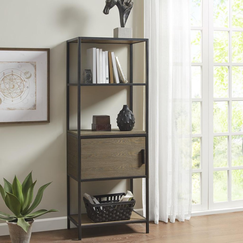 Darley 3-Shelf Bookcase With Storage Cabinet(D0102H5Sf8T)