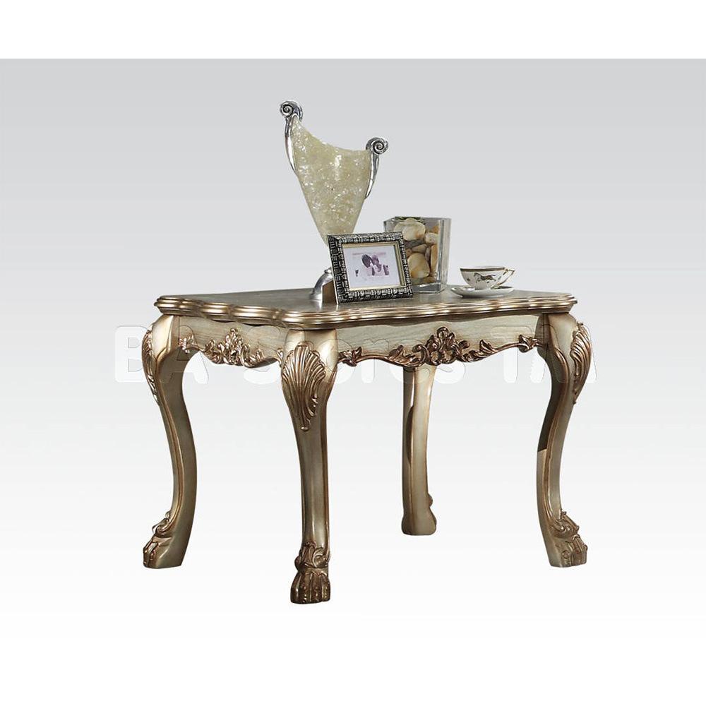 Acme Dresden End Table In Gold Patina & Bone 83161(D0102H5Xnrp)