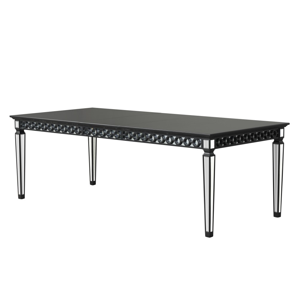 Acme Varian Ii Dining Table In Black & Sliver Finish Dn00590(D0102H71666)