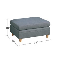 6 Piece Fabric Modular Set With Ottoman In Steel(D0102H716L8)