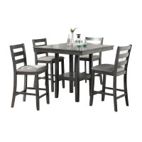 5 Piece Counter Height Dining Set In Grey(D0102H716V6)
