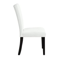 Acme Hussein Side Chair (Set-2) White Pu & Black Finish Dn01447(D0102H71F48)