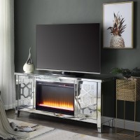 Acme Noralie Tv Stand Wfireplace Mirrored & Faux Diamonds Lv00312(D0102H71Ff6)
