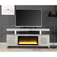Acme Noralie Tv Stand Wfireplace Mirrored & Faux Diamonds Lv00523(D0102H71Fn6)