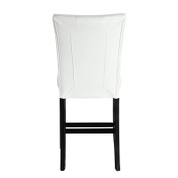 Acme Hussein Counter Height Chair White Pu & Black Finish Dn01445(D0102H71Ft2)