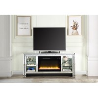 Acme Noralie Tv Stand Wfireplace & Led Mirrored & Faux Diamonds Lv00317(D0102H71Ftt)