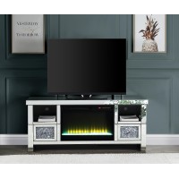 Acme Noralie Tv Stand Wfireplace Mirrored & Faux Diamonds Lv00313(D0102H71Fu8)