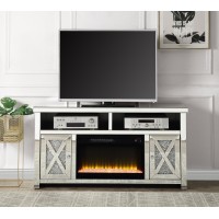 Acme Noralie Tv Stand Wfireplace Mirrored & Faux Diamonds Lv00318(D0102H71Fuj)