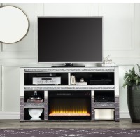Acme Noralie Tv Stand Wfireplace Mirrored & Faux Diamonds Lv00311(D0102H71Fup)
