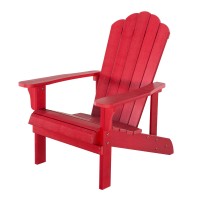 Key West Outdoor Plastic Wood Adirondack Chair, Patio Chair For Deck, Backyards, Lawns, Poolside, And Beaches, Weather Resistant, Red(D0102H73F7P)