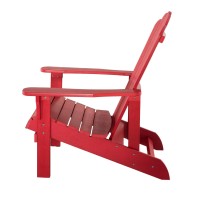Key West Outdoor Plastic Wood Adirondack Chair, Patio Chair For Deck, Backyards, Lawns, Poolside, And Beaches, Weather Resistant, Red(D0102H73F7P)