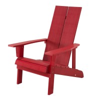 Key West Outdoor Plastic Wood Adirondack Chair, Patio Chair For Deck, Backyards, Lawns, Poolside, And Beaches, Weather Resistant, And Waterproof, Red(D0102H73Un8)
