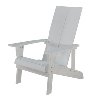 Key West Outdoor Plastic Wood Adirondack Chair, Patio Chair For Deck, Backyards, Lawns, Poolside, And Beaches, Weather Resistant, And Waterproof, White(D0102H73Uw8)