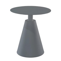 Outdoor Aluminum Round Side Table, Grey(D0102H73We2)
