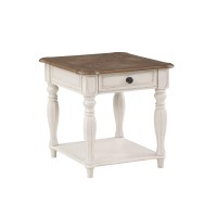 Acme Florian End Table In Oak & Antique White Finish Lv01663(D0102H74Lit)