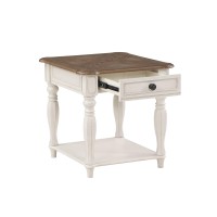 Acme Florian End Table In Oak & Antique White Finish Lv01663(D0102H74Lit)