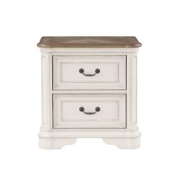 Acme Florian Nightstand In Gray Fabric & Antique White Finish Bd01649(D0102H76P8J)