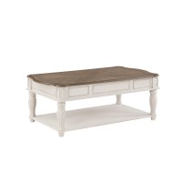 Acme Florian Coffee Table Wlift Top In Oak & Antique White Finish Lv01662(D0102H76Pkp)