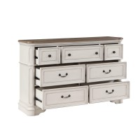 Acme Florian Dresser In Gray Fabric & Antique White Finish Bd01651(D0102H76Pm8)