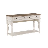 Acme Florian Sofa Table In Oak & Antique White Finish Lv01664(D0102H76Pwt)