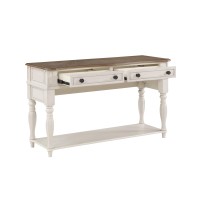 Acme Florian Sofa Table In Oak & Antique White Finish Lv01664(D0102H76Pwt)