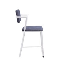 Acme Cargo Counter Height Chair (Set Of 2) In Gray Fabric & White