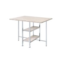Acme Raine Counter High Table, Antique White & Chrome Finish 74005(D0102H7C07J)