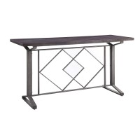 Acme Evangeline Wooden Top Counter Height Table In Salvaged Brown And Black
