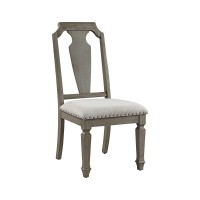 Acme Zumala Side Chair (Set-2), Beige Linen & Weathered Oak Finish 73262(D0102H7C096)