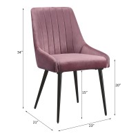 Acme Caspian Side Chair, Pink Fabric & Black Finish 74012(D0102H7C0Ax)