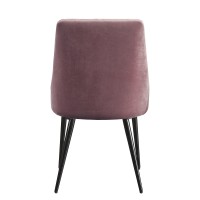 Acme Caspian Side Chair, Pink Fabric & Black Finish 74012(D0102H7C0Ax)