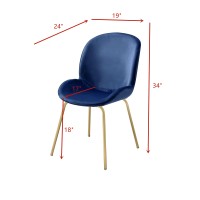 Acme Chuchip Side Chair (Set-2) In Blue Velvet & Gold 72947(D0102H7C0C8)