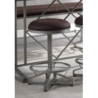 Acme Evangeline Counter Height Stool, Rustic Brown Fabric & Black Finish 73902(D0102H7C0Gj)